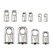 Pandahall 1Box Mixed Platinum Plated Brass Cord Ends, Nickel Free, 4~8x2~5mm, 180pcs/box