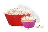 Mintra Home Snack Bowls (Popcorn Bowl Set, Red)