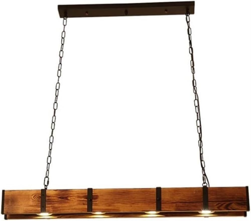 ASerZenith Industrial Linear Pendant Lighting 4-Light Led Long Hanging Light Compatible With Kitchen Island Farmhouse Rustic Ceiling Chandelier