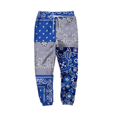 Black Bandana Shirts for Men Women Blue Bandanas Print T-Shirts Red Hawaiian Summer Beach Shirts Tops Men's3