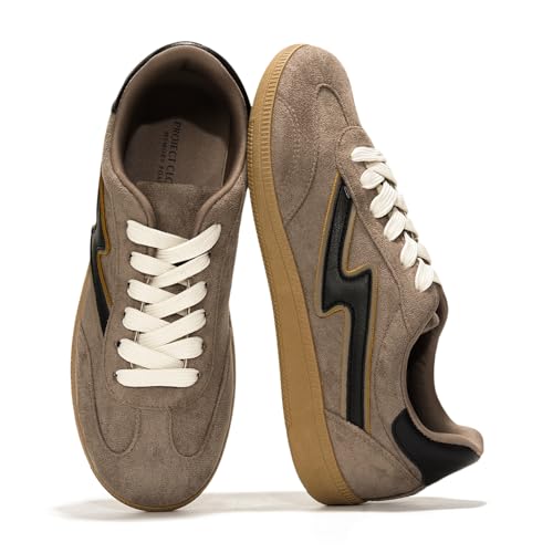 Project Cloud Sneakers for Women - Lace-Up Shoes for Women Trendy Women Sneakers with Memory Foam Insole Women's Fashion Sneakers Non-Slip Womens Shoes (Irita, LTTAUP,8) Light Taupe