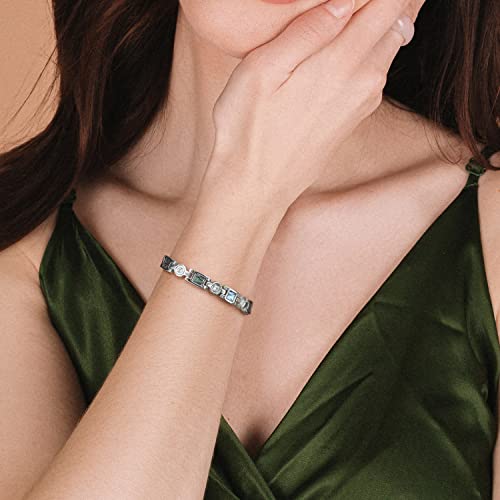 Rainso Women Titanium Steel Magnetic Therapy Health Care Bracelet Pain Relief For Arthritis Adjustable Design With Shell Elements Display Box #TOP1