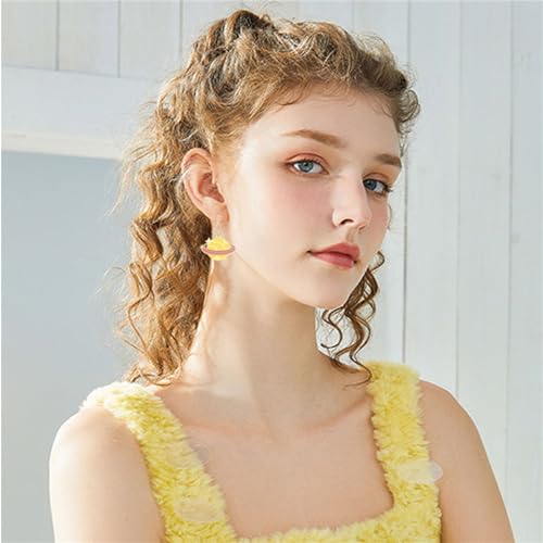 Celestial Moon Star Earth Planet Drop Dangle Earrings for Women - Lightweight Creative Saturn Space Earrings - Bohemian Statement Jewelry2