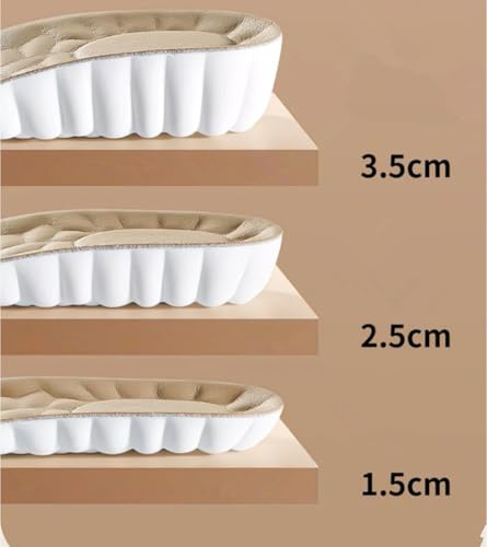 Plantillas de aumento de altura piel de vaca 1.37 in beige miniatura 3