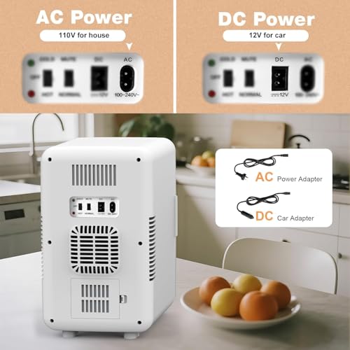 Image of advwin 22L Mini Fridge for Bedroom, 30 Cans Portable Cooler & Warmer Compact Refrigerators with AC /DC Power for Skin Care, Beverage, Cosmetics, Food, Drinks, Office Desk Dorm Room