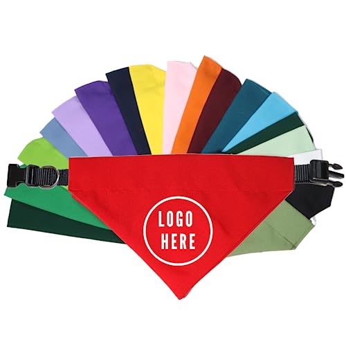 Personalized Logo Dog Bandana Over The Collar Clothes Bandanas Ea...