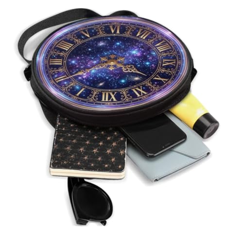 Image of Women Novelty Round Clock Shape Zippered Clock Purses for Women Tote Handbag Shoulder Bag, Gift for Mom Girlfriend