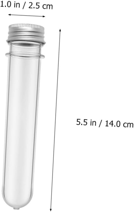 Cabilock 50pcs Pet Cylindrical Candy Tubes Test Tube Bottles Storage Container for Gumballs