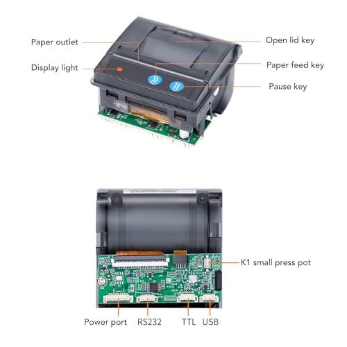 Image of Mini Micro Thermal Receipt Printer 58mm Embedded Serial RS232 TTL USB Support ESC POS for MCU POS System Thermal Printer Module