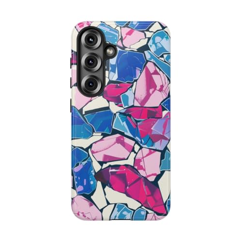 Coque rigide brillante motif cristal coloré pour Samsung Galaxy S25
