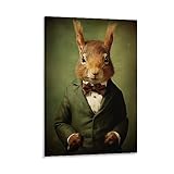 FOCCAR Gentleman Eichhörnchen Wandkunstdrucke Klassische 