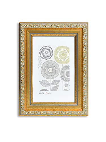 Victor Chagall - Marco de fotos, diseño antiguo, plástico, Verde y dorado., 10 x 15 cm