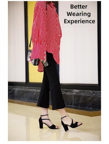 Women's Heeled Sandals Open Toe Low Block Heel Dress Sandals With Ankle Strap For Summer3