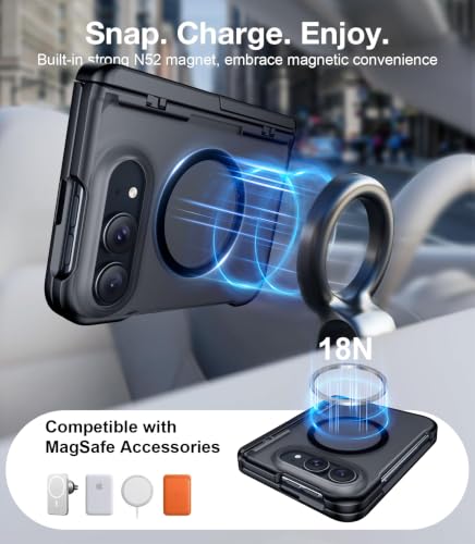 Temdan Magnetic for iPhone Duo Case Ultra Fold with Hidden Stand Black - image 5