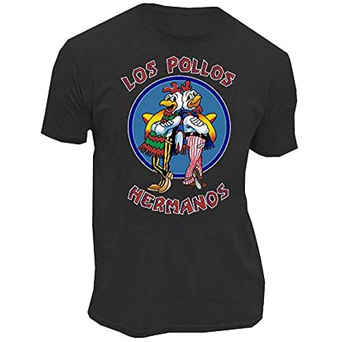 QINOL Breaking Bad Men's Los Pollos Hermanos T-Shirt, Black (L)