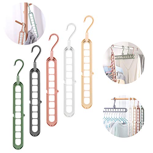 falllea 10 Piezas de Organizador de Percha de Ropa Percha Plegable Armario Perchas Ahorra Espacio Percha Multiple Plastico Magic Hanger Perchas Ropa Organizador Perchas de Almacenamiento Plegables