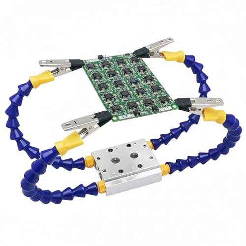 Image of Serplex 4-Claw Soldering Third Hand Tool, 4 Stainless Steel Clips with Flexible Arm, Aluminum Alloy Base, Circuit Board Holding Clip for Repair, Welding, PCB Fixing & Hands-Free Assembly Work