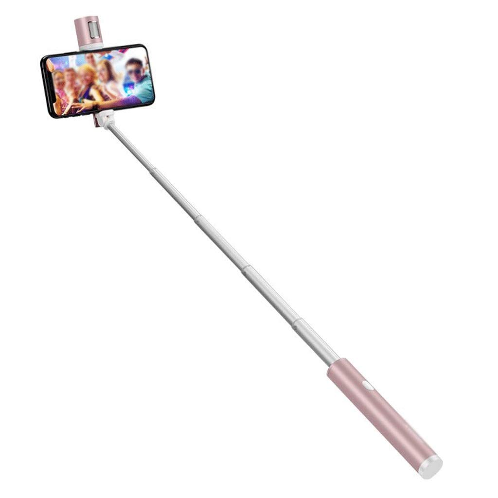 Extendable Selfie Stick Foldable Handheld Wireless Bluetooth Selfie Stick Fill Light For IOS Android With Shutter Remote (Color : Pink)
