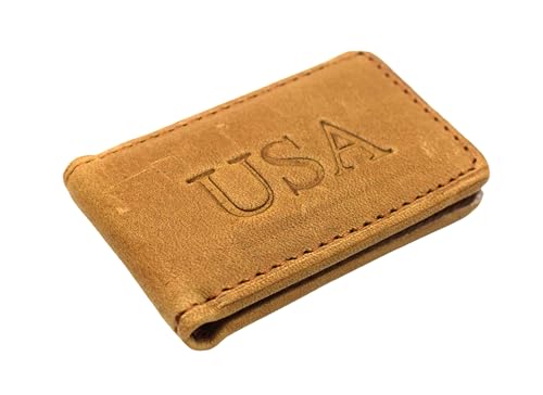 MARSHAL Personalized Slim Magnetic Money Clip Hunter Leather Business Card Holder for Men2