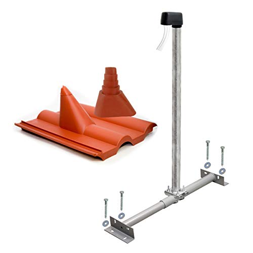 Premium X Basic Dachsparrenhalter 100cm Mast Sparrenhalter für Satellitenschüssel Satellitenantenne | SAT TV Dach Antennenmontage Set