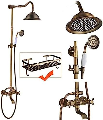 Mitigeur de douche laiton antique g02 mural avec étagère de rangement