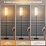 Ambimall 64'' Floor Lamp for Living Room with Bulb - Tall Lamps with Beige Lampshade & Pull Chain Switch, Pole Lamps for Bedrooms Tall, Minimalist Floor Lamp - Image 3