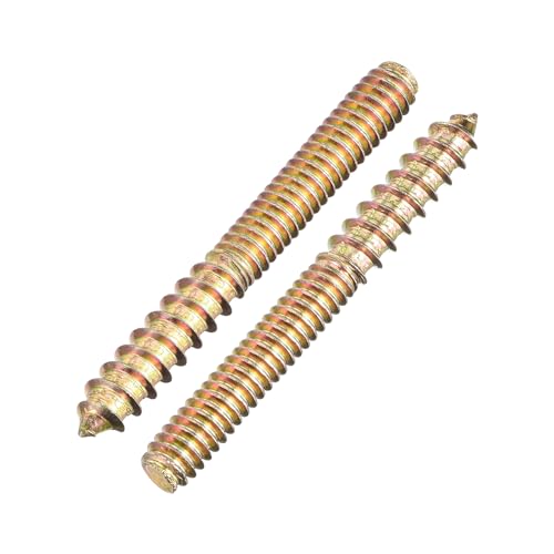 uxcell 1/4-20 x 2-1/4" Hanger Bolts Double Head Dowel Screw for Wood Furniture 40pcs