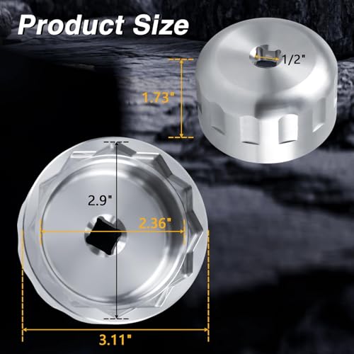 Image of EVRBUL Wheel Nut Removal Socket Tool Compatible with Can-Am Ryker 600 900 Rally 1 /2'' Torque /Driver Wrench Replace #: 529036457