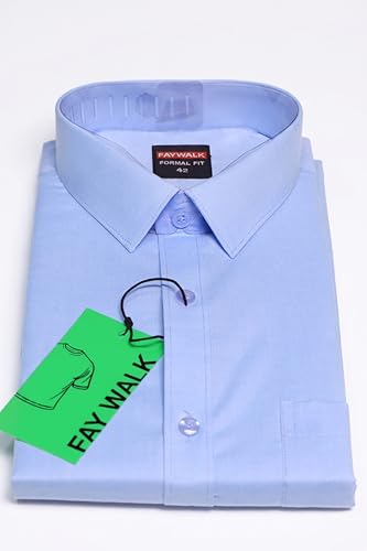 Image of Cotton Blend Formal Shirt for Men | Full Sleeve, Regular Fit, Button Down, Palin & Stylish Collared Neck | Breathable Lightweight Fabric for Office, College Meetings & Gathering