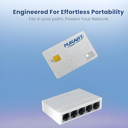 Image of 5 Port Fast Ethernet Switch 10 /100 Mbps LAN Network Hub | Plug & Play Unmanaged, Fanless Silent Design | RJ45 LAN Expander for PC, Laptop, Smart TV, CCTV, Router & Gaming
