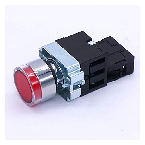 Switch bouton poussoir 22mm 1 NC rouge LED 110V interrupteur de commande 440V 10A