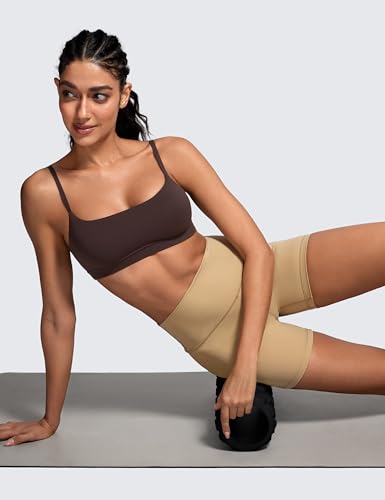 Image of CRZ YOGA Butterluxe Scoop Neck Sports Bras | Light Support, Removable Pads, Yoga, Extremely Soft, U Back, Adjustable Spaghetti Straps, for Women