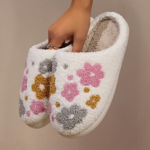 Image of Cozy Furry House Slippers for Women /Men Cute Warm Indoor Non-Slip Winter Cozy Shoes