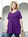 LARACE Casual Tops for Womens Summer Clothes Loose Fit Short Sleeve Shirts Flowy V Neck Tunic Plus Size Blouse(Deep Purple 2X)