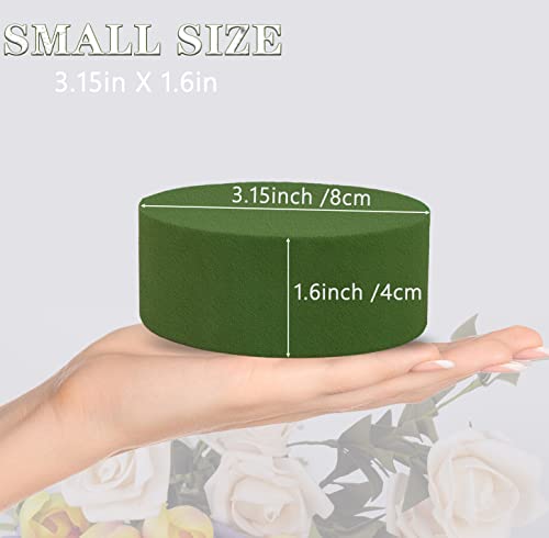 4 Pcs Floral Foam Round Artificial Flower Foam Blocks For Flower Arrangements 3.2”X1.6" Dry And Wet Green Plant Foam Florist Foam For Fresh Flowers #TOP1