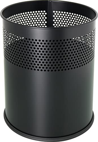 helit H2515795 - Papierkorb „the dot“ 15 Liter, schwarz mit Lochdekor, 1 Stück