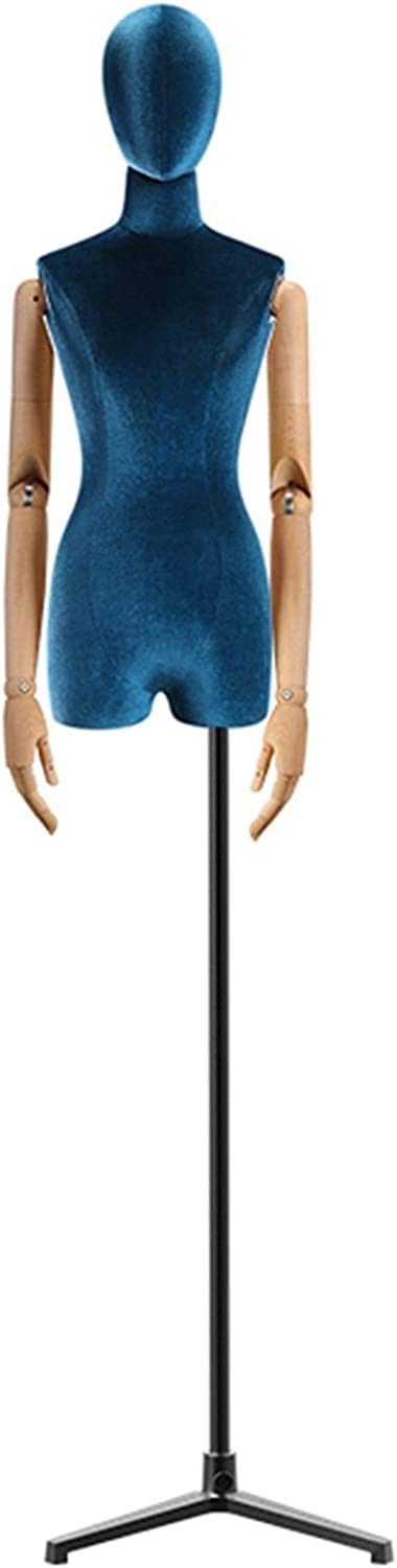 Manekin tułowia, manekin krawiecki, manekin damski, lniany, z drewnianym ramieniecki, manekin damski, lniany, z drewnianym ramieniem i trójkątną podstawą do ekspozycji odzieży, ciemnozielony