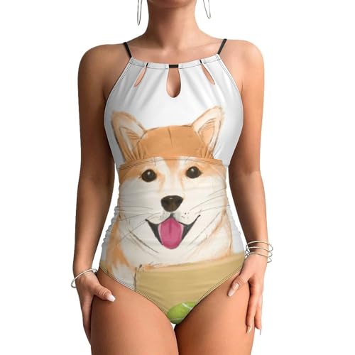 Maillot de bain motif chien rigolo assurant un excellent maintien du ventre
