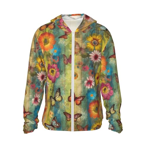 Veste légère UPF 50+ homme à imprimé floral et fermeture éclair