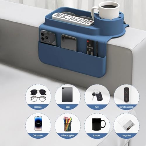 Portavasos para sofá de silicona gris organizador de reposabrazos de silla 5