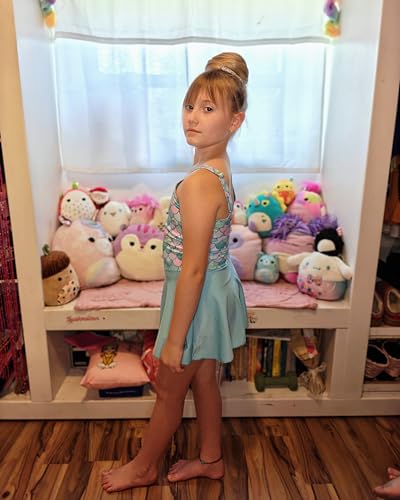 Image of Yousie Girls Swimsuit One Piece Tropical Kids Bathing Suit Swimwear Adjustable Swim Dress 5-9 Years