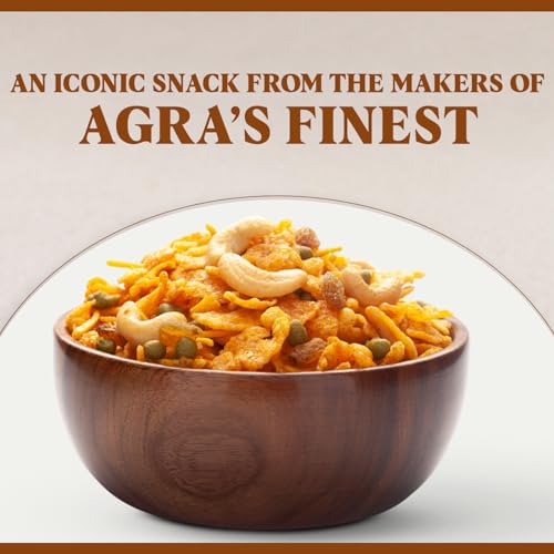 Image of PANCHI KA PETHA AUR DALMUT Cornflakes Mixture Namkeen 200g (Pack of 1) - Agra Special Indian Snack | Spicy, Tangy & Tasty | Perfect for Tea-Time & Munching