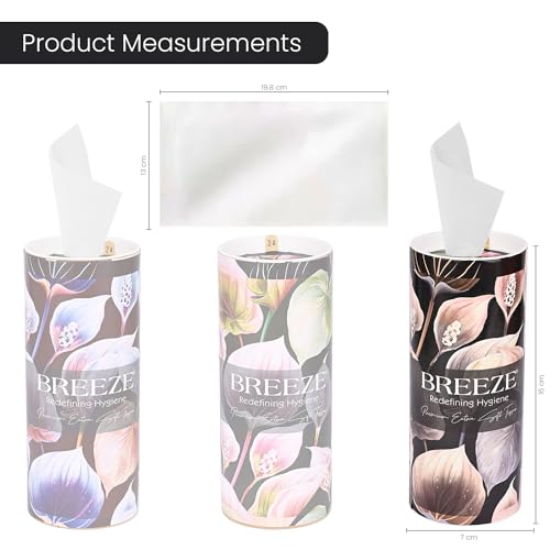 Image of BREEZE 2 PLY 120 Sheet 60 Pulls Facial Tissue Soft Wipe Round Box Face Tissues (Combo of 3,Multicolor)