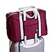 2 Pack Foldable Travel Bag Waterproof Travel Duffel Bag,Women Ladies Man Canvas Weekender Bag Overnight Carry-on Tote Duffel in Trolley Handle (Black&Rred)…