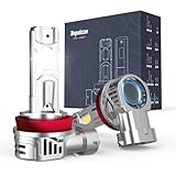 Tequison H11/H8/H9 Bulbs, 800% Ultra Bright Fog Lights, 50,000LM 6500K Cool White with 14000RPM Fan, IP68 Waterproof, 1:1 Size, Plug-N-Play, Canbus Ready (2-Pack)