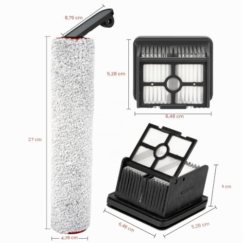 Lot de 5 Rouleaux Brosses de Rechange et Filtres HEPA Compatibles avec Aspirateur sans fil H12 Pro, Kit D'accessoires de Pièces de Rechange, 2 Rouleaux Brosses, 3 Filtres HEPA – vue 3