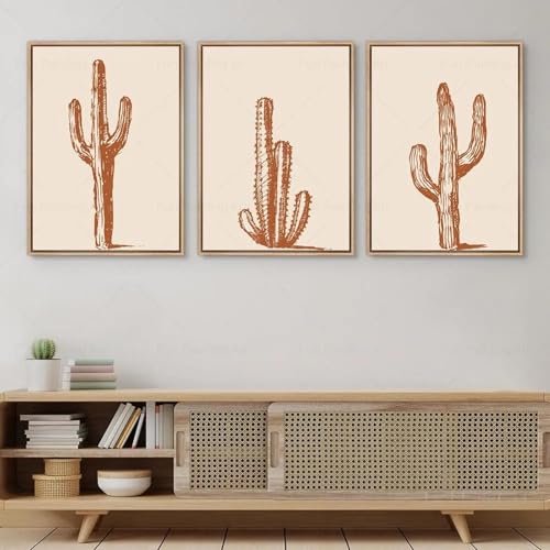 Peinture murale cactus vert pour sublimer un grand mur vide toile 80x110cm