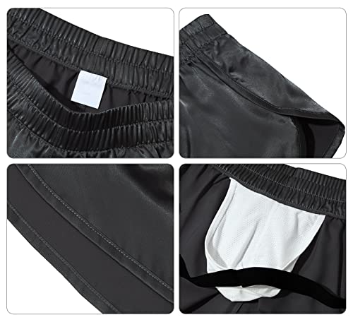 SEAUR Men's Boxers Shorts Split Side Boxers Briefs Pajama Shorts Satin Silky Boxers Shorts Elastic Waist Underwear Boxers3