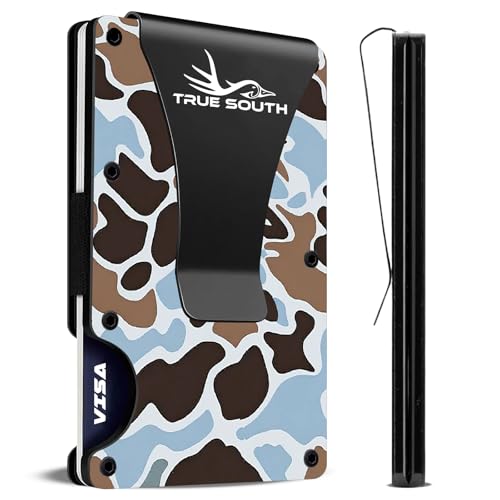 Image of True South Slim Wallet Men RFID Blocking Aluminum Camo Card Holder Clip | Slim RFID-Blocking Wallet with Money Clip - Built for the Outdoors