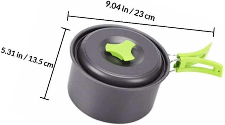 Portable Outdoor Cookware with Alumina Pots and Pans Lightweight Hiking and Camping Cooking Kit for People Includes Utensils and Storage Bag for Picnics and Backpacking